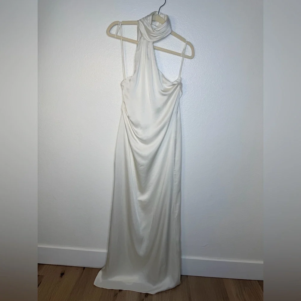 NWT ✨ Jonathan Simkhai Ivory Vittoria Silky Gown Size 4. $698 - Picture 10 of 16